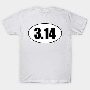 3.14 Pi Marathon or European Style Oval T-Shirt